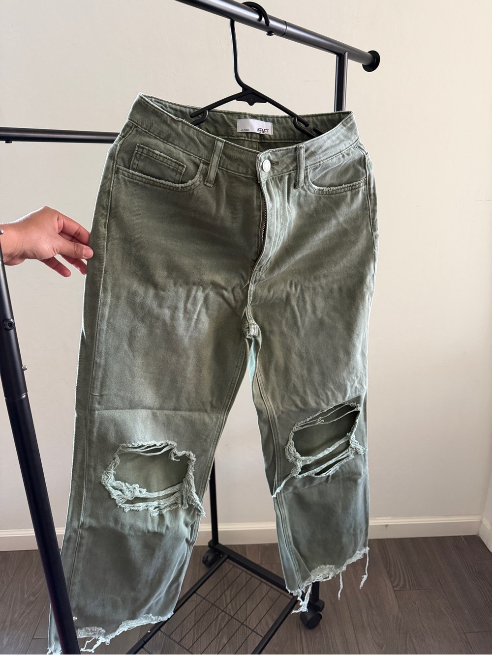 Olive Distressed women’s Jeans
